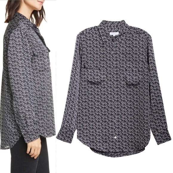 Equipment Logo Signature Satin Button-Up Blouse. Size XXL. Like new! - Picture 3 of 9